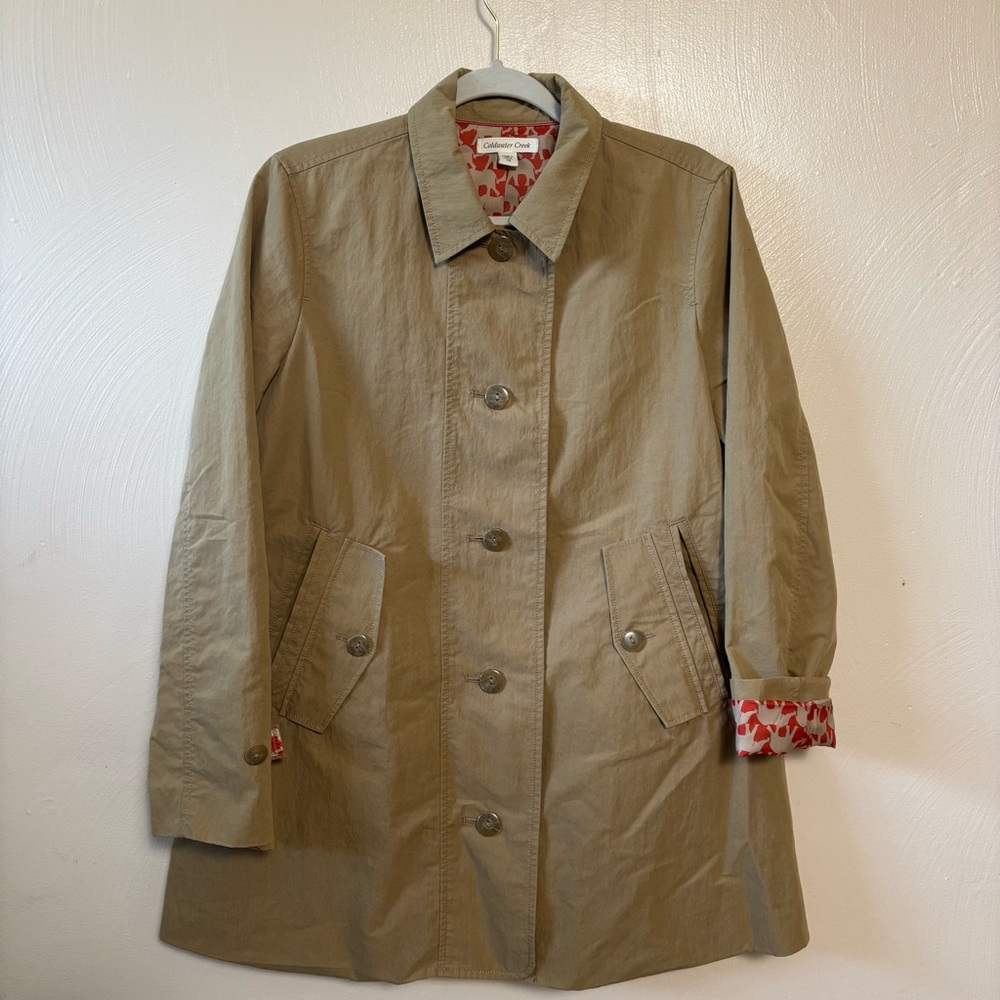 Coldwater Creek Women’s Jacket Lightweight Lined Field‎ Elephant Print Lining 10